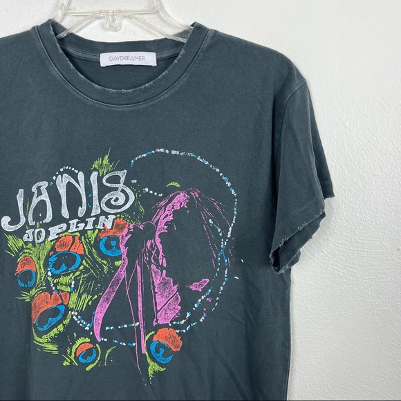 Daydreamer Janis Joplin Peacock Crewneck Graphic Tour Tee - Picture 3 of 7
